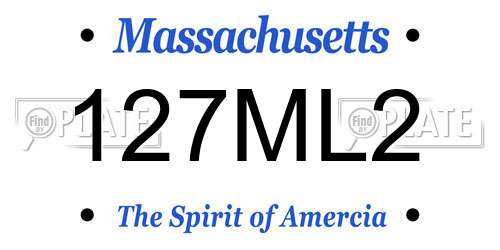 127ML2 Massachusetts License Plate