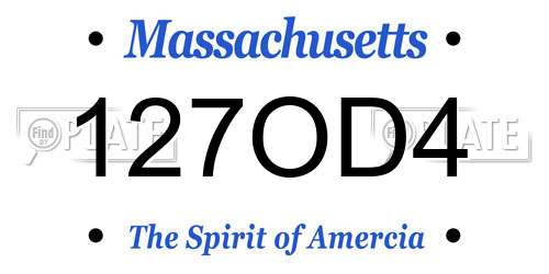 127OD4 Massachusetts License Plate