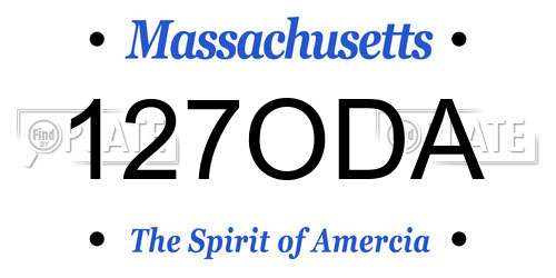 127ODA Massachusetts License Plate