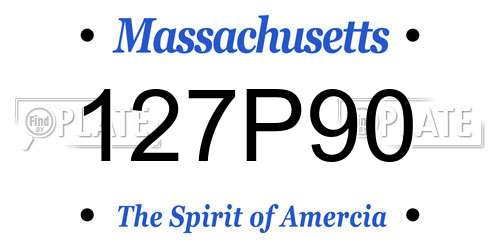 127P90 Massachusetts License Plate