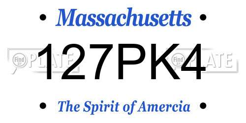 127PK4 Massachusetts License Plate