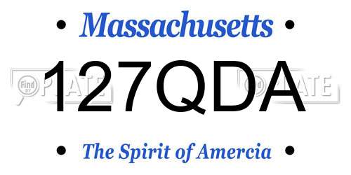 127QDA Massachusetts License Plate