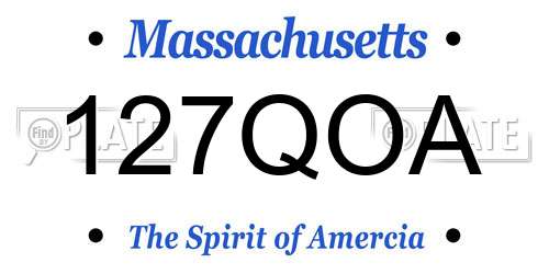 127QOA Massachusetts License Plate