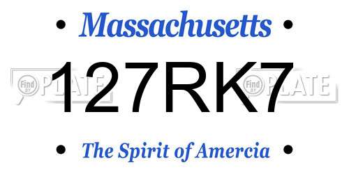 127RK7 Massachusetts License Plate