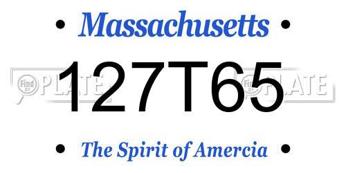 127T65 Massachusetts License Plate