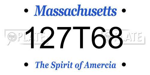 127T68 Massachusetts License Plate