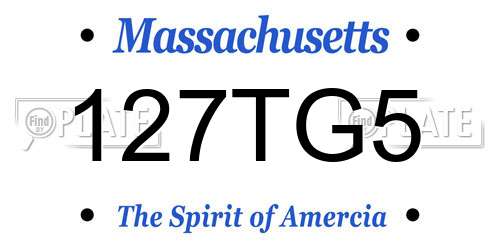 127TG5 Massachusetts License Plate