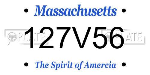 127V56 Massachusetts License Plate