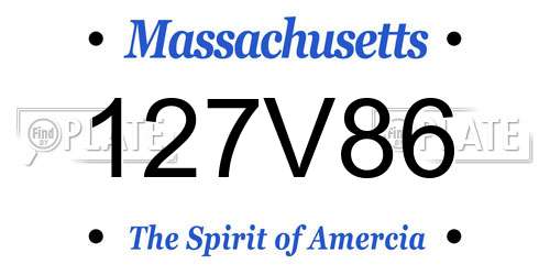 127V86 Massachusetts License Plate