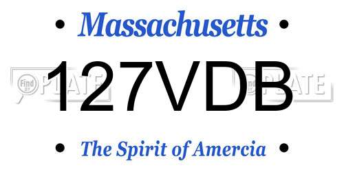 127VDB Massachusetts License Plate