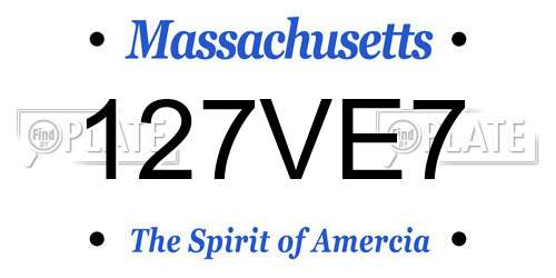 127VE7 Massachusetts License Plate