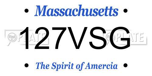 127VSG Massachusetts License Plate