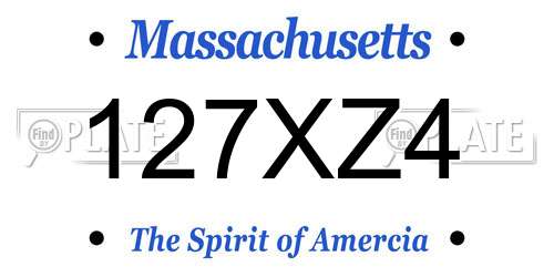 127XZ4 Massachusetts License Plate