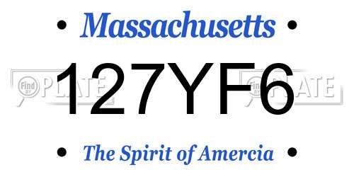 127YF6 Massachusetts License Plate