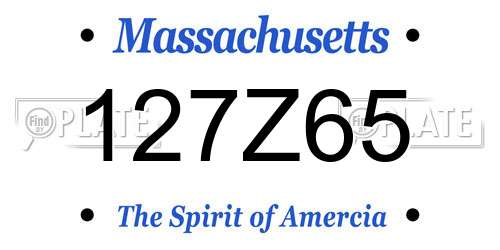 127Z65 Massachusetts License Plate