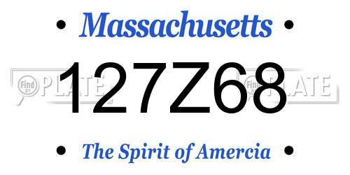 127Z68 Massachusetts License Plate