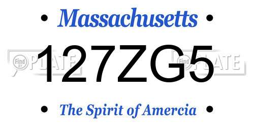 127ZG5 Massachusetts License Plate