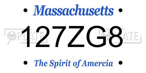127ZG8 Massachusetts License Plate