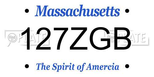 127ZGB Massachusetts License Plate