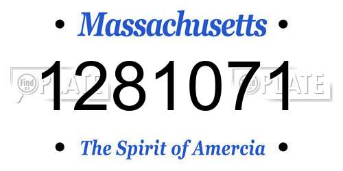 1281071 Massachusetts License Plate