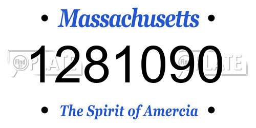 1281090 Massachusetts License Plate