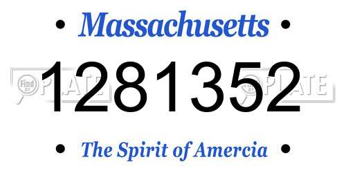 1281352 Massachusetts License Plate