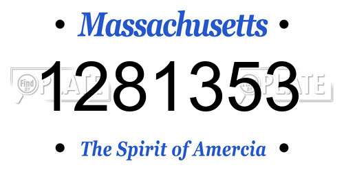 1281353 Massachusetts License Plate