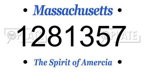 1281357 Massachusetts License Plate
