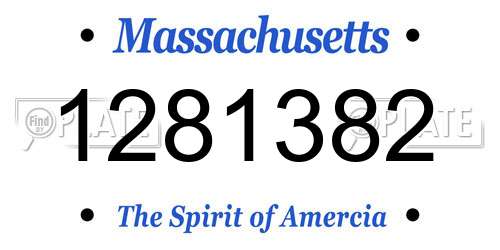 1281382 Massachusetts License Plate