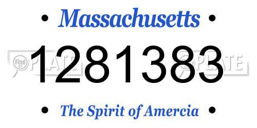 1281383 Massachusetts License Plate