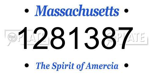 1281387 Massachusetts License Plate
