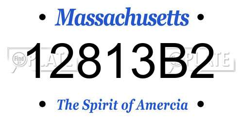 12813B2 Massachusetts License Plate