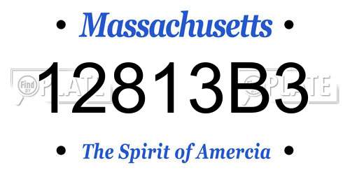 12813B3 Massachusetts License Plate
