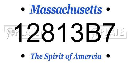 12813B7 Massachusetts License Plate