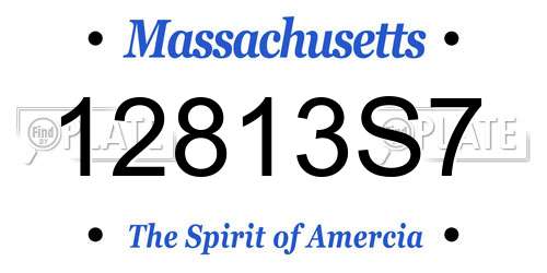 12813S7 Massachusetts License Plate