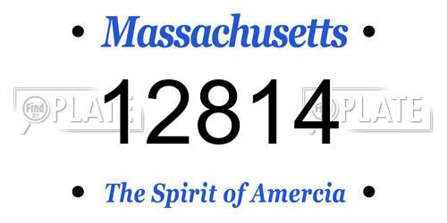 12814 Massachusetts License Plate