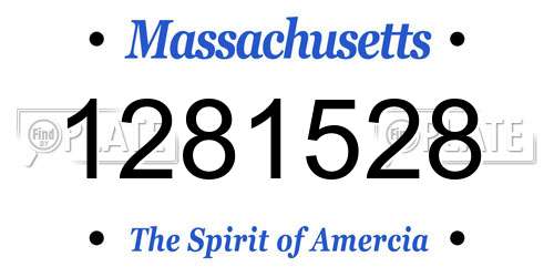 1281528 Massachusetts License Plate