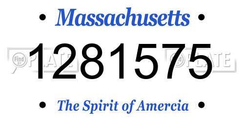 1281575 Massachusetts License Plate