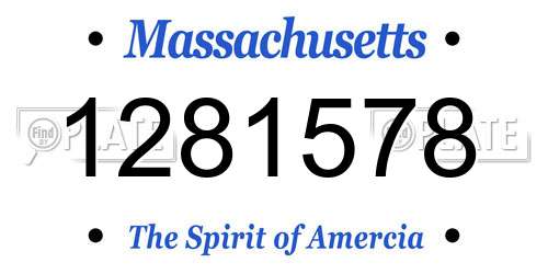 1281578 Massachusetts License Plate