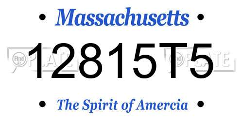 12815T5 Massachusetts License Plate