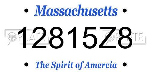 12815Z8 Massachusetts License Plate