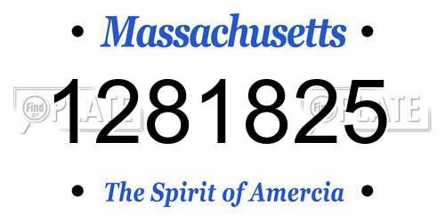1281825 Massachusetts License Plate