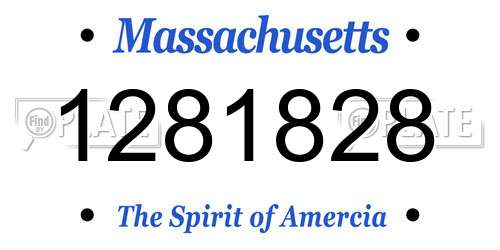 1281828 Massachusetts License Plate