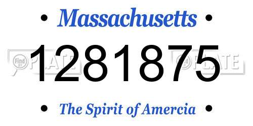 1281875 Massachusetts License Plate