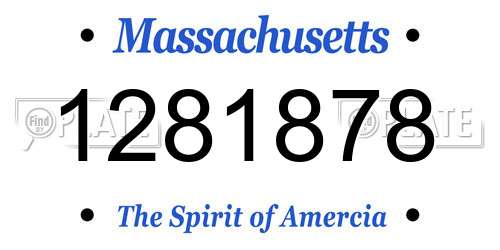 1281878 Massachusetts License Plate