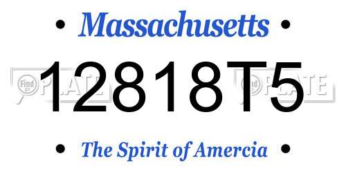 12818T5 Massachusetts License Plate