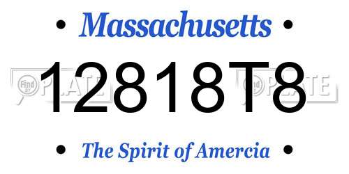 12818T8 Massachusetts License Plate