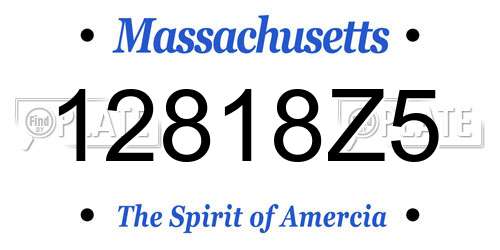 12818Z5 Massachusetts License Plate