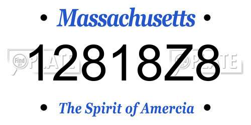 12818Z8 Massachusetts License Plate