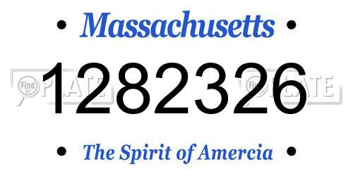 1282326 Massachusetts License Plate